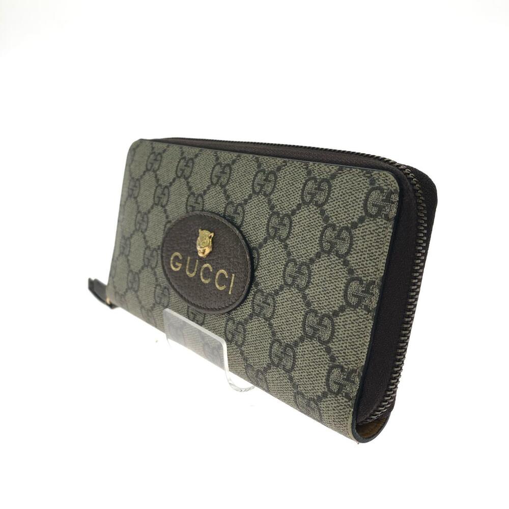 Gucci Supreme Wallet Tiger GG Round Beige Long Zip Tan